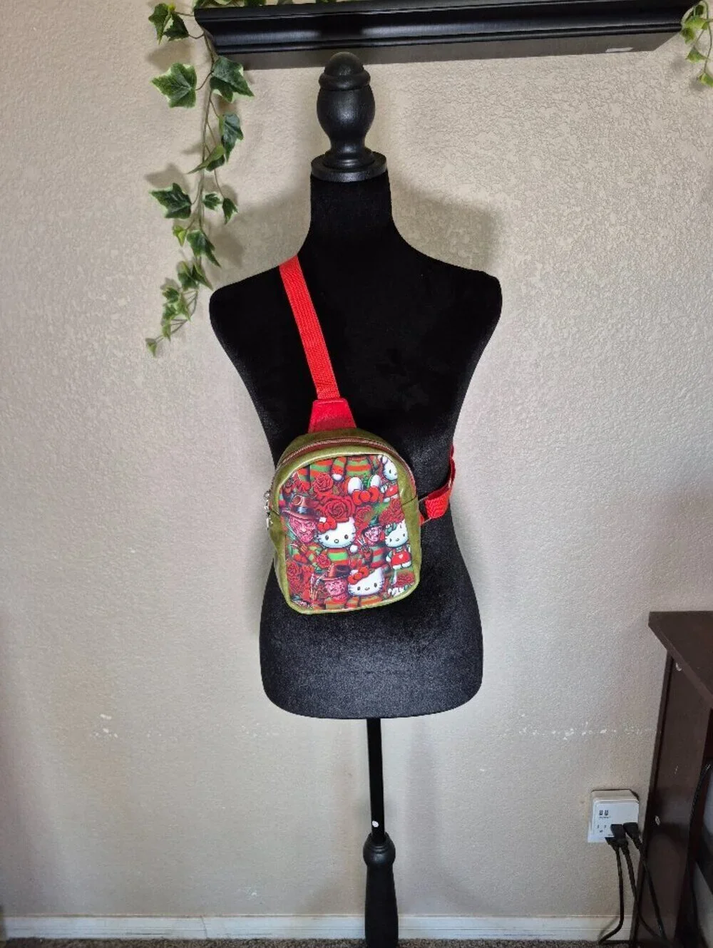 Green & Red Night Terror Sling | 7.5x5.5 Minimalist Bag | Waterproof Adventure
